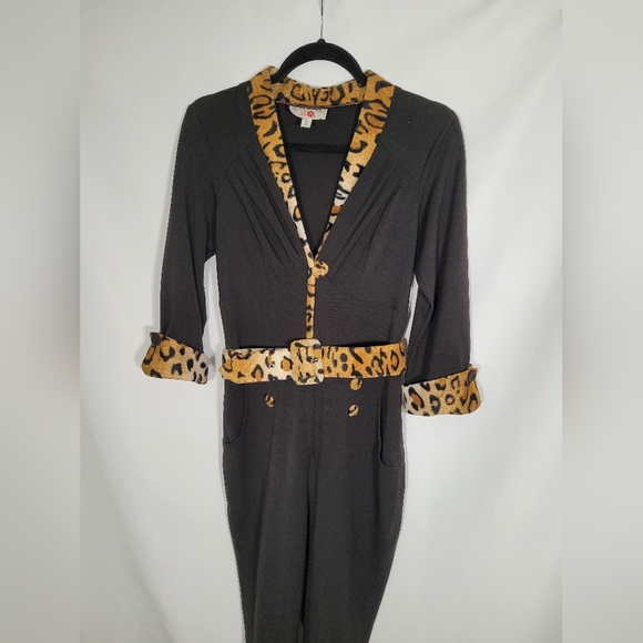 Miss Candyfloss Leopard Trim Jumpsuit - Picture 6 of 10